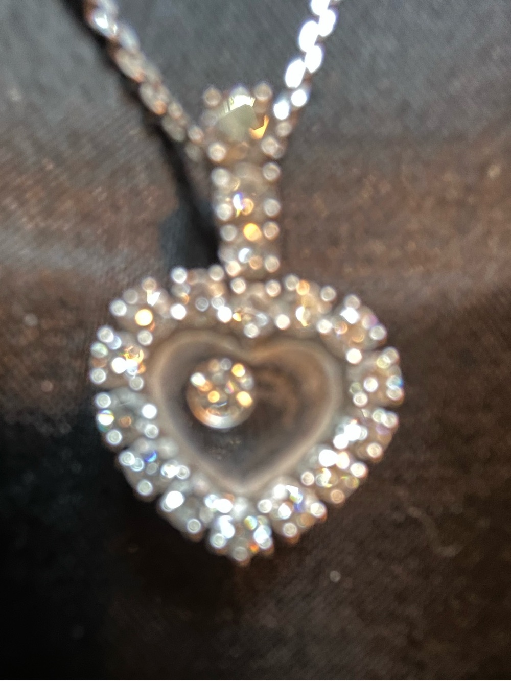 Chopard White Gold Happy Heart Pendant Necklace with Clear Diamond Stones